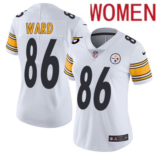 Women Pittsburgh Steelers #86 Hines Ward Nike White Vapor Limited NFL Jersey